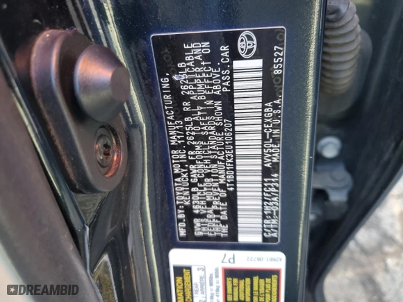 2014 Toyota Camry Hybrid LE with VIN 4T1BD1FK3EU106207, listed as a Copart auction lot 43385615 with 257,421 mi miles and Salvage Title. Bid and sale history available at carsss.com. Image 12.