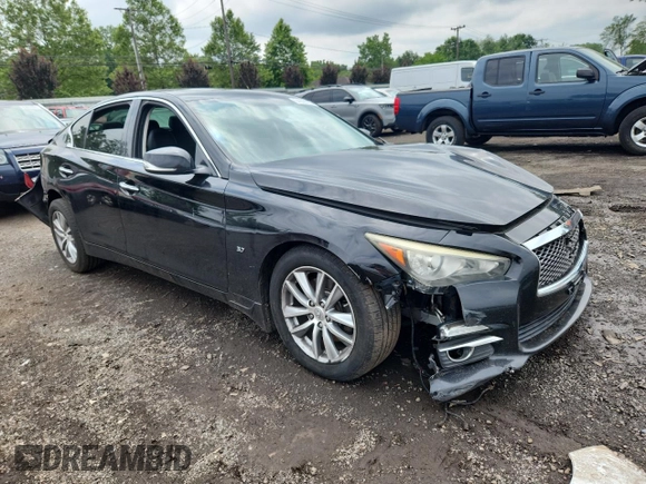 2014 Infiniti Q50 Sport with VIN JN1BV7AR2EM690658, listed as a Copart auction lot 64209225 with 179,629 mi miles and Salvage title. Bid and sale history available at DreamBid. Image 4.