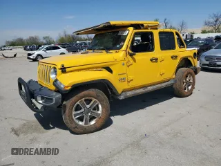 2018 Jeep Wrangler Unlimited Sahara z VIN 1C4HJXEN7JW332688, wystawiony jako Copart lot #51831385 z przebiegiem 83 801 mil mil oraz Szkoda całkowita • Salvage title. Historia ofert i sprzedaży dostępna na DreamBid. Obrazek 1.