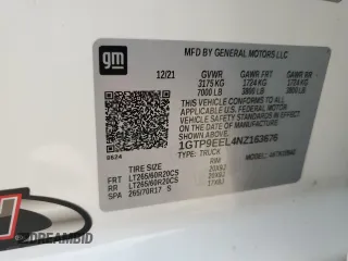 2022 GMC Sierra 1500 Limited AT4 with VIN 1GTP9EEL4NZ163676, listed as a Copart auction lot 44471625 with 55,695 mi miles and Salvage Title. Bid and sale history available at carsss.com. Image 12.