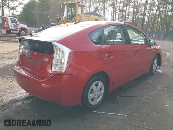 2011 Toyota Prius I with VIN JTDKN3DU2B5330785, listed as a IAAI auction lot 41710450 with 116,311 mi miles and . Bid and sale history available at DreamBid. Image 4.