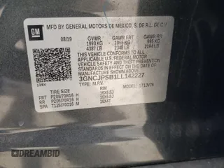 2020 Chevrolet Trax LT with VIN 3GNCJPSB1LL142227, listed as a Copart auction lot 50274935 with 32,695 mi miles and Salvage Title. Bid and sale history available at carsss.com. Image 13.
