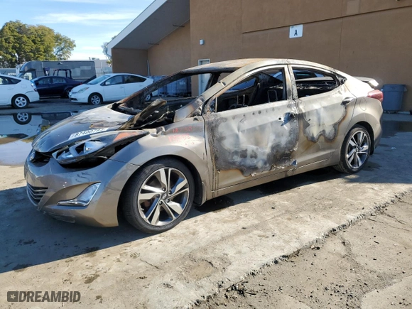 2015 Hyundai Elantra Limited with VIN 5NPDH4AE8FH570898, listed as a Copart auction lot 87400784 with 0 mi miles and Non Repairable. Bid and sale history available at carsss.com. Image 1.