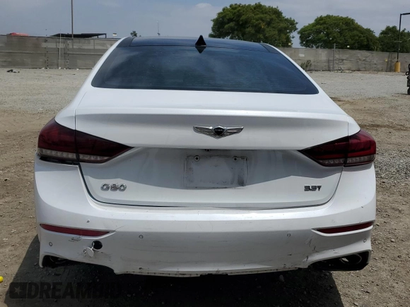 2018 Genesis G80 Sport with VIN KMHGN4JB2JU237330, listed as a Copart auction lot 58870695 with 61,417 mi miles and Salvage title. Bid and sale history available at DreamBid. Image 6.