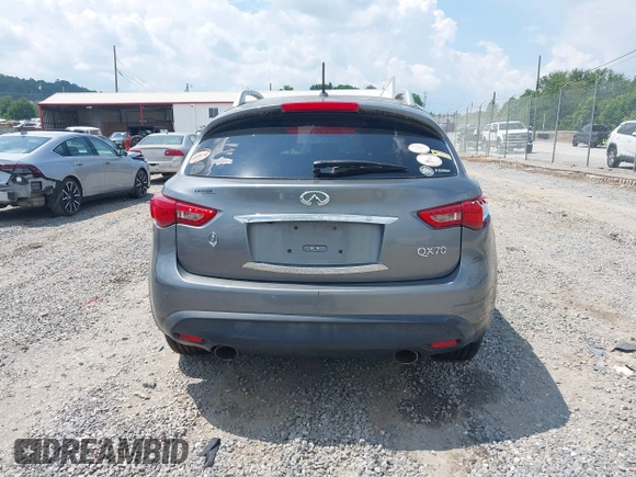 2014 Infiniti QX70 with VIN JN8CS1MW5EM411653, listed as a IAAI auction lot 42690935 with 110,806 mi miles and . Bid and sale history available at DreamBid. Image 16.
