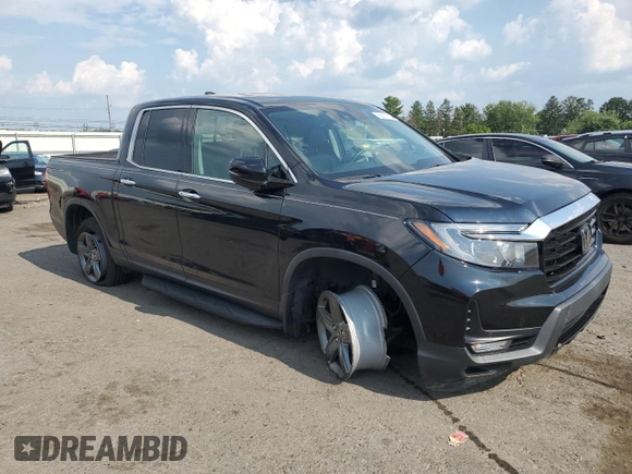 2022 Honda Ridgeline RTL-E with VIN 5FPYK3F7XNB023787, listed as a Copart auction lot 66883515 with 49,786 mi miles and Salvage title. Bid and sale history available at DreamBid. Image 4.