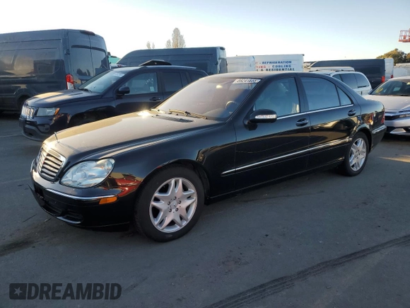 2003 Mercedes-Benz S-Class 4.3L with VIN WDBNG70J63A341497, listed as a Copart auction lot 89241655 with 88,288 mi miles and Salvage Title. Bid and sale history available at carsss.com. Image 1.