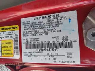 2020 Ford Fusion SE with VIN 3FA6P0HD0LR260647, listed as a IAAI auction lot 42388694 with 56,439 mi miles and . Bid and sale history available at DreamBid. Image 9.