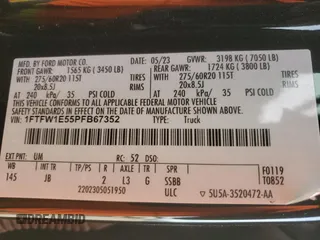2023 Ford F-150 XL с VIN 1FTFW1E55PFB67352, выставлен на аукционе Copart как лот 82169164 с пробегом 54 214 миль миль и Чистый • Clean title. История ставок и продаж доступна на DreamBid. Изображение 14.