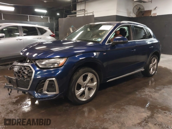 2022 Audi Q5 S line Premium Plus with VIN WA1EAAFY3N2088893, listed as a IAAI auction lot 41405327 with 35,566 mi miles. Bid and sale history available at carsss.com. Image 17.