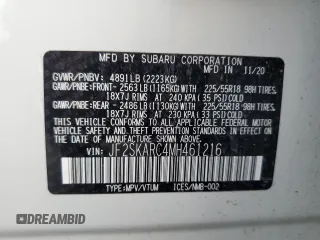 2021 Subaru Forester Special Sports with VIN JF2SKARC4MH461216, listed as a Copart auction lot 60692705 with 60,769 mi miles and Salvage title. Bid and sale history available at DreamBid. Image 13.