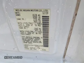 2020 Nissan NV Cargo SV z VIN 1N6BF0LY2LN804118, wystawiony jako IAAI lot #41428353 z przebiegiem 111 941 mil mil oraz . Historia ofert i sprzedaży dostępna na DreamBid. Obrazek 9.