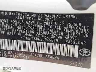 2005 Toyota Avalon XL with VIN 4T1BK36B65U045629, listed as a IAAI auction lot 42093132 with 133,157 mi miles. Bid and sale history available at carsss.com. Image 9.