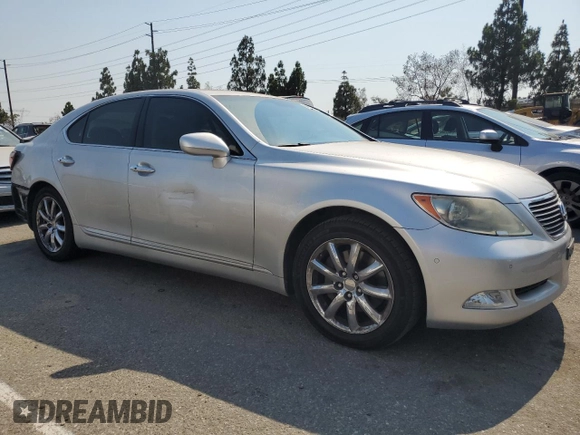 2008 Lexus LS 460 with VIN JTHBL46FX85082710, listed as a Copart auction lot 64857025 with 124,531 mi miles and Salvage title. Bid and sale history available at DreamBid. Image 4.
