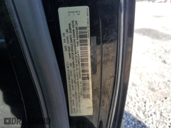 2008 Volkswagen Beetle S с VIN 3VWRG31CX8M522475, выставлен на аукционе Copart как лот 82688924 с пробегом Не указан миль и Списание • Salvage title. История ставок и продаж доступна на DreamBid. Изображение 14.