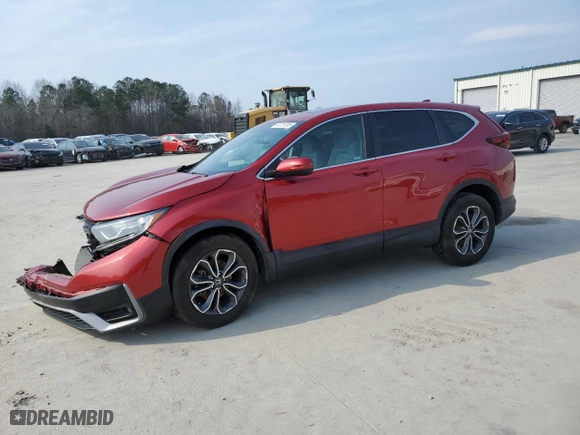 2020 Honda CR-V EX with VIN 2HKRW1H55LH408464, listed as a Copart auction lot 44129795 with 58,755 mi miles and Salvage Title. Bid and sale history available at carsss.com. Image 1.