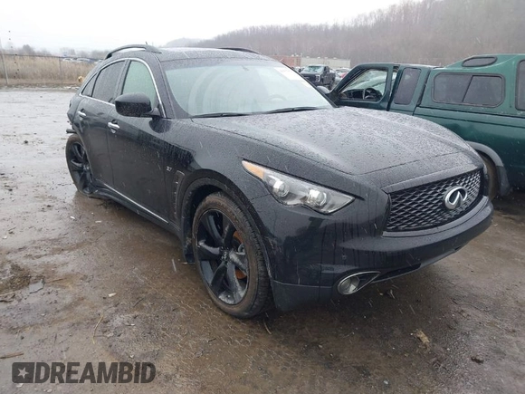 2017 Infiniti QX70 with VIN JN8CS1MW0HM415145, listed as a IAAI auction lot 41557578 with 42,502 mi miles and . Bid and sale history available at DreamBid. Image 1.