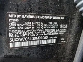 2016 BMW X4 M40i with VIN 5UXXW7C54G0M91050, listed as a Copart auction lot 37172054 with 58,092 mi miles. Bid and sale history available at carsss.com. Image 12.