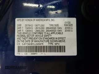2020 Acura MDX w/Advance Pkg with VIN 5J8YD4H81LL020478, listed as a Copart auction lot 47050675 with 78,669 mi miles and Salvage Title. Bid and sale history available at carsss.com. Image 13.