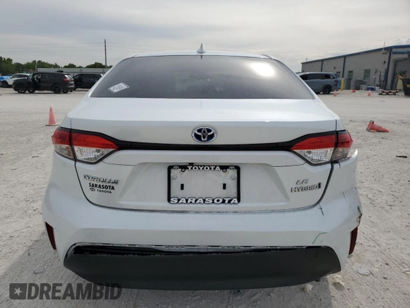 2023 Toyota Corolla Hybrid LE with VIN JTDBCMFE9P3021237, listed as a Copart auction lot 50127525 with 22,200 mi miles and Salvage Title. Bid and sale history available at carsss.com. Image 6.