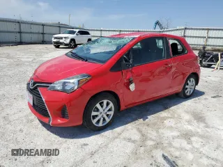 2015 Toyota Yaris L with VIN VNKJTUD34FA022097, listed as a Copart auction lot 53857825 with 106,680 mi miles and Salvage title. Bid and sale history available at DreamBid. Image 1.