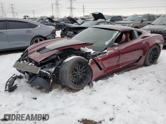 2018 Chevrolet Corvette Grand Sport 2LT with VIN 1G1YX2D70J5100047, listed as a Copart auction lot 84485544 with 0 mi miles and Salvage Title. Bid and sale history available at carsss.com. Image 1.