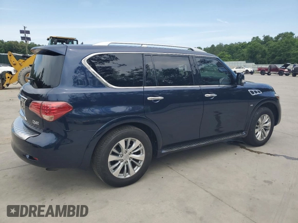 2016 Infiniti QX80 with VIN JN8AZ2NF9G9610685, listed as a Copart auction lot 57154685 with 94,176 mi miles and Salvage title. Bid and sale history available at DreamBid. Image 3.