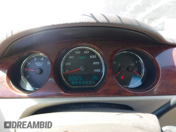 2009 Buick Lucerne CXL with VIN 1G4HD57M09U129435, listed as a IAAI auction lot 41950701 with 202,100 mi miles and . Bid and sale history available at DreamBid. Image 7.