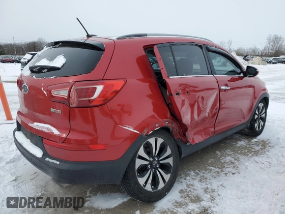 2011 Kia Sportage SX with VIN KNDPCCA62B7151796, listed as a Copart auction lot 44892215 with 205,983 mi miles and Salvage Title. Bid and sale history available at carsss.com. Image 3.