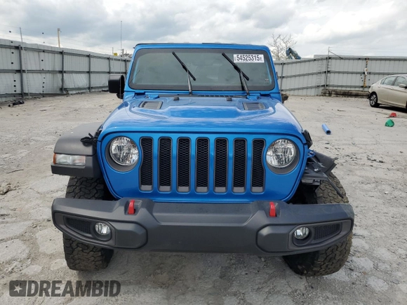 2021 Jeep Wrangler Unlimited Rubicon with VIN 1C4JJXFM7MW794325, listed as a Copart auction lot 54525315 with 43,826 mi miles and Salvage title. Bid and sale history available at DreamBid. Image 5.