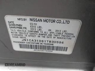2001 Nissan Maxima SE z VIN JN1CA31D61T830594, wystawiony jako IAAI lot #42283716 z przebiegiem 218 155 mil mil oraz . Historia ofert i sprzedaży dostępna na DreamBid. Obrazek 9.