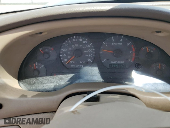 1999 Ford Mustang z VIN 1FAFP4041XF140264, wystawiony jako Copart lot #54801555 z przebiegiem 156 514 mil mil oraz Szkoda całkowita • Salvage title. Historia ofert i sprzedaży dostępna na DreamBid. Obrazek 9.