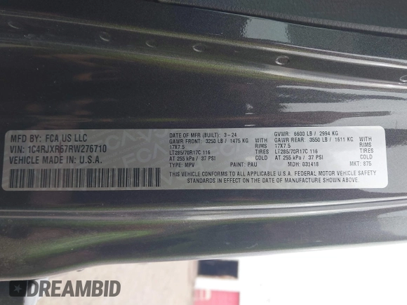 2024 Jeep Wrangler Rubicon z VIN 1C4RJXR67RW276710, wystawiony jako IAAI lot #42047318 z przebiegiem 35 857 mil mil oraz . Historia ofert i sprzedaży dostępna na DreamBid. Obrazek 9.