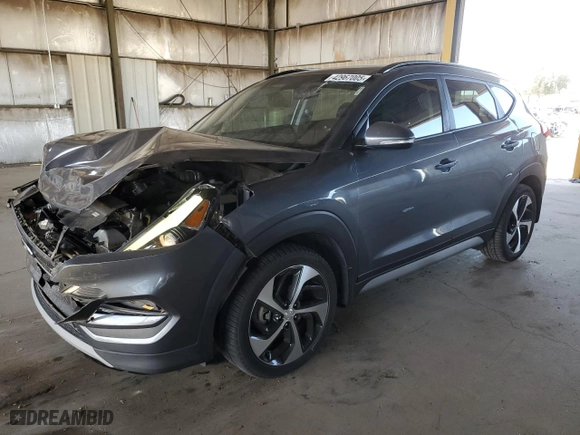 2018 Hyundai Tucson Value with VIN KM8J33A23JU823248, listed as a Copart auction lot 42967005 with 107,295 mi miles and Salvage Title. Bid and sale history available at carsss.com. Image 1.
