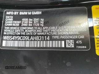 2020 BMW M4 with VIN WBS4Y9C09LAH83114, listed as a Copart auction lot 70394344 with 32,459 mi miles and Salvage Title. Bid and sale history available at carsss.com. Image 14.