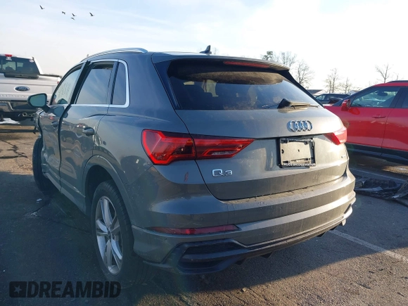 2021 Audi Q3 S line Premium with VIN WA1DECF37M1075942, listed as a IAAI auction lot 41192874 with 50,670 mi miles and . Bid and sale history available at DreamBid. Image 3.