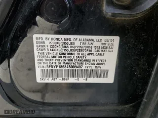 2004 Honda Pilot EX with VIN 5FNYF18684B009407, listed as a Copart auction lot 82195634 with 217,683 mi miles and Salvage Title. Bid and sale history available at carsss.com. Image 12.