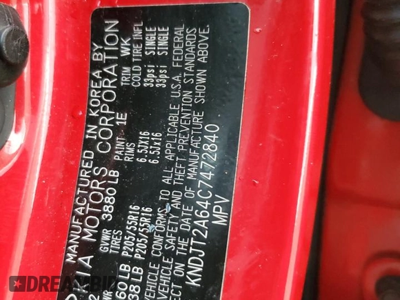 2012 Kia Soul + with VIN KNDJT2A64C7472840, listed as a Copart auction lot 41440155 with 0 mi miles and Salvage Title. Bid and sale history available at carsss.com. Image 13.