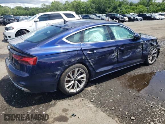 2022 Audi A5 Sportback Premium with VIN WAUABCF53NA033477, listed as a Copart auction lot 59138923 with 25,298 mi miles. Bid and sale history available at carsss.com. Image 3.
