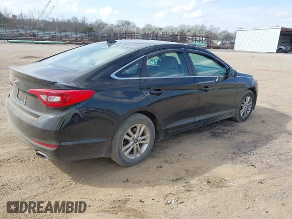 2017 Hyundai Sonata SE with VIN 5NPE24AF5HH589149, listed as a IAAI auction lot 41810444 with 168,924 mi miles. Bid and sale history available at carsss.com. Image 4.