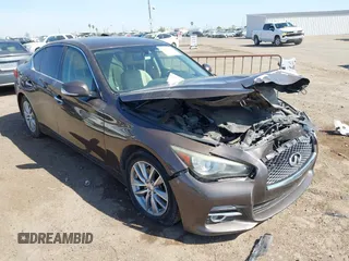 2014 Infiniti Q50 Hybrid Premium with VIN JN1AV7AP3EM691425, listed as a IAAI auction lot 41991040 with 137,635 mi miles and . Bid and sale history available at DreamBid. Image 1.