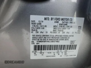 2020 Ford Explorer Limited with VIN 1FMSK8FH6LGB37482, listed as a Copart auction lot 42230385 with 61,392 mi miles and Salvage Title. Bid and sale history available at carsss.com. Image 13.