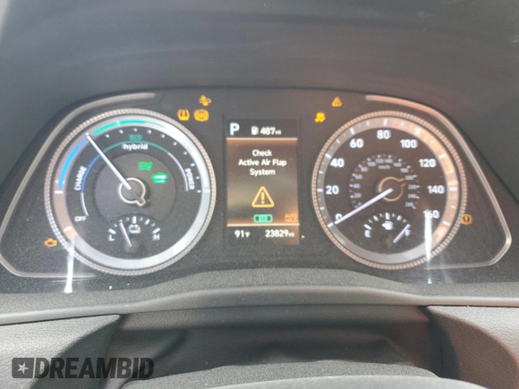 2020 Hyundai Sonata Hybrid Blue with VIN KMHL24JJ0LA012441, listed as a Copart auction lot 73644573 with 23,829 mi miles. Bid and sale history available at carsss.com. Image 9.