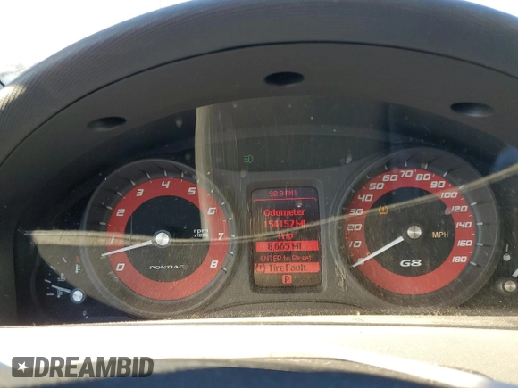 2009 Pontiac G8 GT with VIN 6G2EC57YX9L170035, listed as a Copart auction lot 86550934 with 154,157 mi miles and Salvage Title. Bid and sale history available at carsss.com. Image 9.