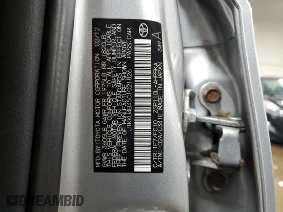 2012 Scion xD with VIN JTKKU4B45C1021826, listed as a Copart auction lot 51419175 with 302,195 mi miles and Salvage Title. Bid and sale history available at DreamBid. Image 12.
