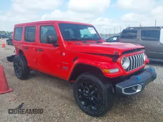 2024 Jeep Wrangler Sahara with VIN 1C4RJXP61RW225626, listed as a IAAI auction lot 42608075 with 26,380 mi miles and . Bid and sale history available at DreamBid. Image 1.