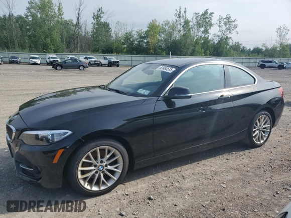 2016 BMW 2 Series 228i xDrive with VIN WBA1G9C52GV598419, listed as a Copart auction lot 62464515 with 49,793 mi miles and Salvage title. Bid and sale history available at DreamBid. Image 1.
