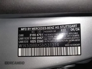 2025 Mercedes-Benz CLA with VIN W1K5J5BBXSN531314, listed as a IAAI auction lot 41998810 with 102 mi miles. Bid and sale history available at carsss.com. Image 9.