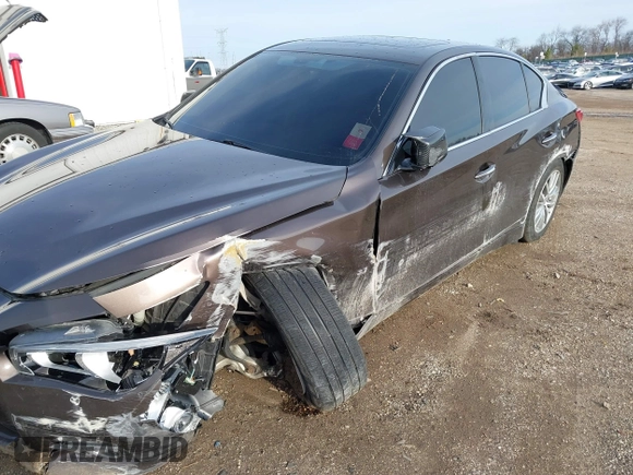 2014 Infiniti Q50 Premium with VIN JN1BV7AR1EM704808, listed as a IAAI auction lot 41854249 with 78,482 mi miles and . Bid and sale history available at DreamBid. Image 6.