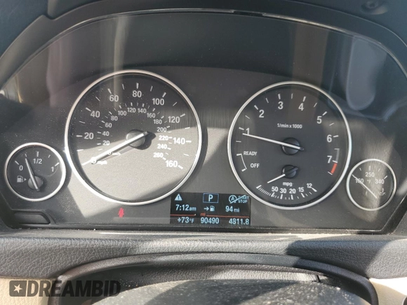 2014 BMW 3 Series 320i xDrive with VIN WBA3C3G52ENS67719, listed as a Copart auction lot 56863505 with 90,490 mi miles and Salvage title. Bid and sale history available at DreamBid. Image 9.